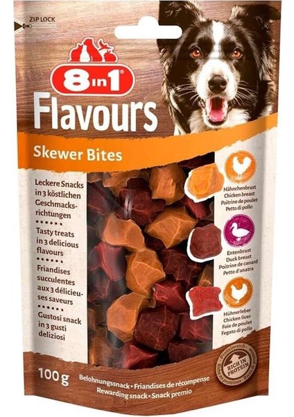 Flavours Skewer Bites Tavuk Ve Ördek Göğsü Köpek Ödülü 100 gr.
