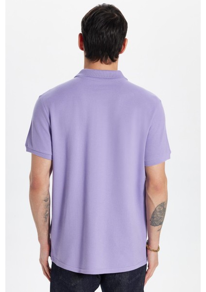 Erkek Slim Fit Dar Kesim %100 Pamuk Eflatun Polo Yaka Tişört indirimleri