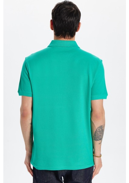 Erkek Slim Fit Dar Kesim %100 Pamuk Yeşil Polo Yaka Tişört indirimleri