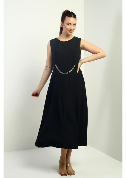 Kadın Zincir Detaylı Midi Elbise fiyatları