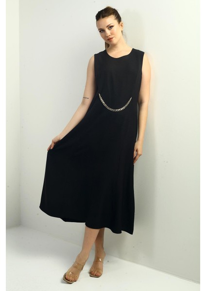 Kadın Zincir Detaylı Midi Elbise modelleri