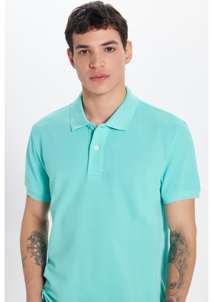 Erkek Slim Fit Dar Kesim %100 Pamuk Yeşil Polo Yaka Tişört fiyatları