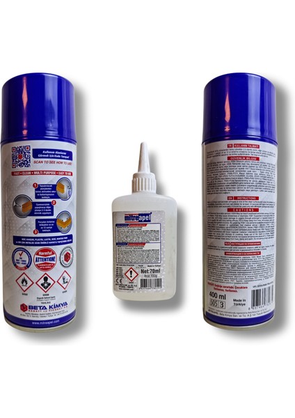 Hızlı Yapıştırıcı - Mitreapel - Japon Yapıştırıcıs 70ML (Soğutucu 400 Ml) modelleri