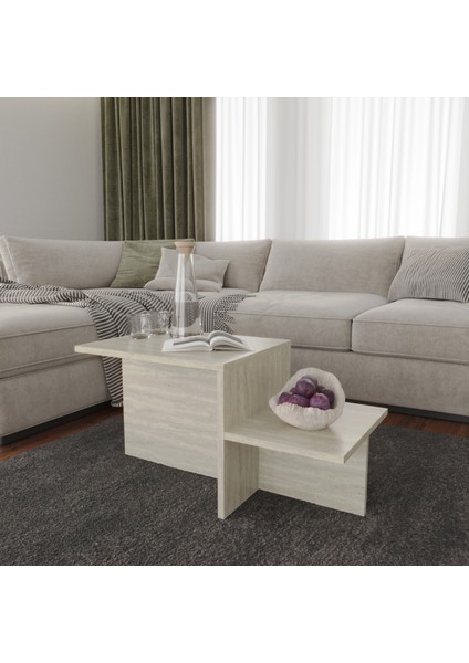 Elit Sehpa Takımı, 2 Li Set, Orta Sehpa, Yan Sehpa, Traverten Desen