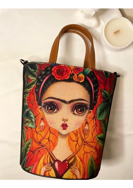 Arbua Bohem- Kova Model Frida Kahlo Temalı Uzun ve Kısa Askılı Çanta