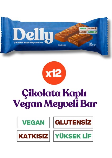 Çikolata Kaplı - Fındıklı Meyveli Bar 35g X 12 Adet