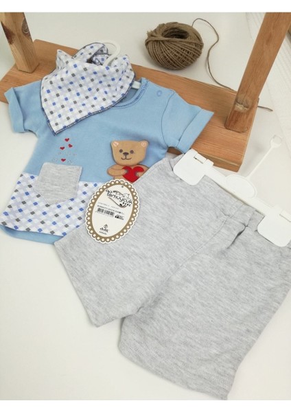 Romantik Ayıcık Sweat Kısa Kol 3'lü Takım