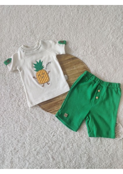 Ananas Stil Erkek Bebek 2'li Takım Yeşil