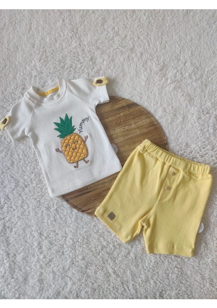 Ananas Stil Erkek Bebek 2'li Takım Sarı