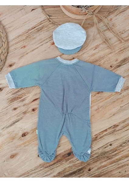 Erkek Bebek Tulum Çizgili Reglan Şapkalı Lacivert Bebek Giyim Bebek Kıyafetleri fiyatları