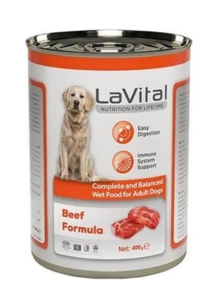 Lavital Biftekli Yetişkin Köpek Konservesi 400 Gr