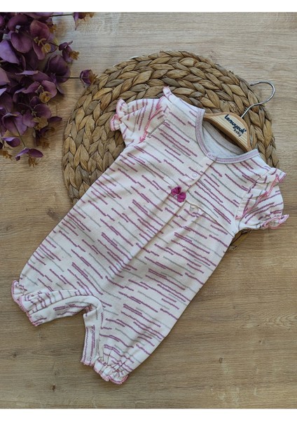 Cemre Kız Bebek Yazlık Tulum Pembe