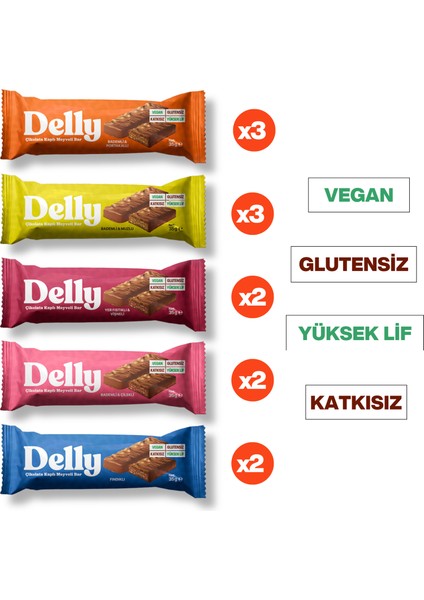 Çikolata Kaplı - Meyveli Bar Karışık Kutu 35g X 12 Adet