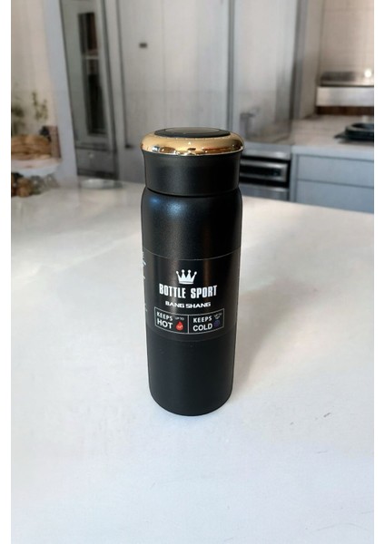 Dijital Sıcaklık Göstergeli 500ML Yaldızlı Vakumlu Sızdırmaz Kulplu Paslanmaz Çelik Termos Bardak