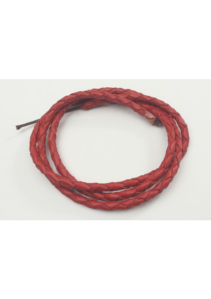 4-6 Mm Yuvarlak Örgülü Naturel (doğal) Deri Kordon (1 Metre)