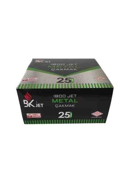 Metal Turbo Jet Çakmak 25 Adet Doldurulabilir