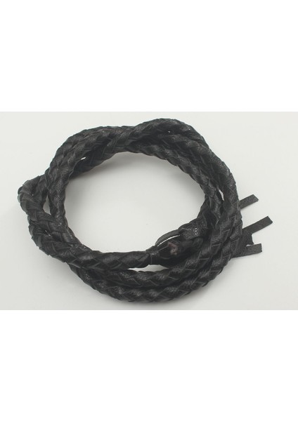4-6 Mm Yuvarlak Örgülü Naturel (doğal) Deri Kordon (1 Metre)
