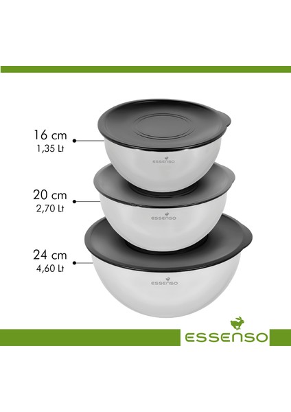 Paslanmaz Çelik Rendeli 304 Quailty 9 Parça Karıştırma Kabı 16-20-24 cm