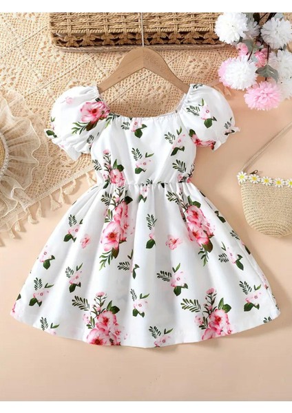 Camaguey Renkli Kız Çocuk Elbisesi - Kız Çocuk Yazlık Çiçekli Elbise - Mezuniyet Elbisesi fiyatları