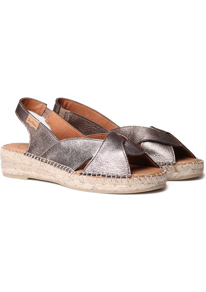 Enola-P Kadın Deri Bronz Dolgu Topuk Espadril 1TONW2024183 fiyatları