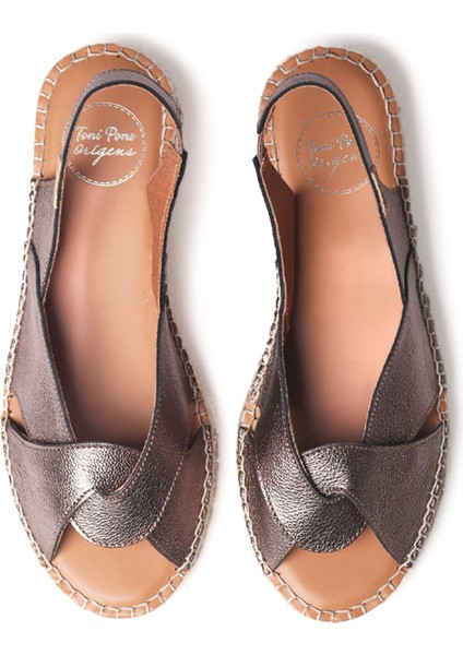 Enola-P Kadın Deri Bronz Dolgu Topuk Espadril 1TONW2024183 modelleri