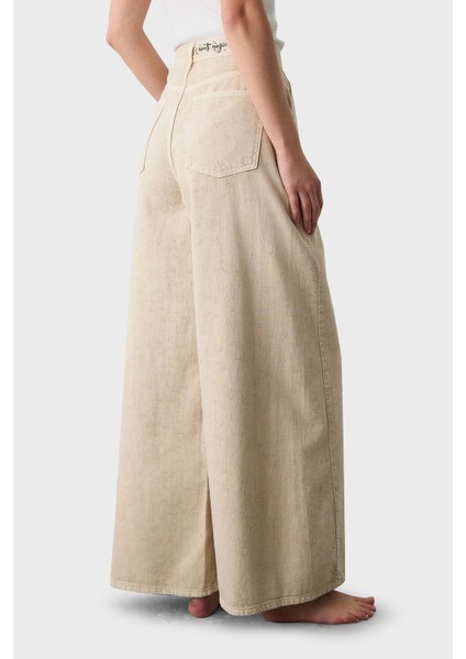 Pamuklu Wide Leg Yüksek Bel Geniş Paça Palazzo Pantolon Bayan Pantolon 053 fırsatları