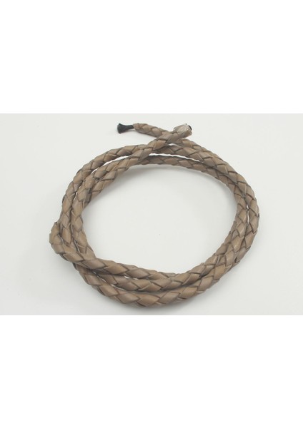 4-6 Mm Yuvarlak Örgülü Naturel (doğal) Deri Kordon (1 Metre)