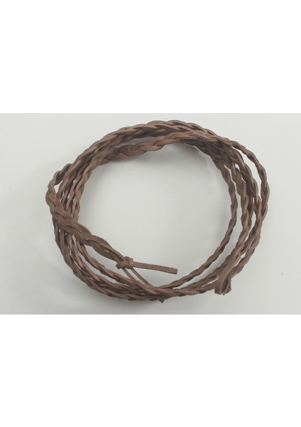 8-12 Mm Yassı Örgülü Naturel (doğal) Deri Kordon (1 Metre)