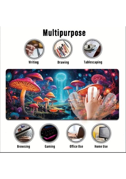 70X30 cm Mantar Desenli Tasarım Kaydırmaz Taban Speed Yüzey Oyuncu Mouse Pad Gaming indirimleri