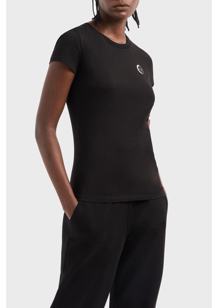 Pamuk Regular Fit Metalik Logolu T Shirt Bayan T Shirt XW000320 AF10356 UC001