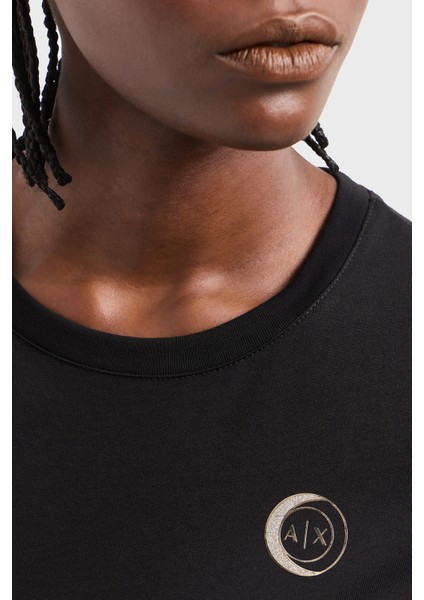 Pamuk Regular Fit Metalik Logolu T Shirt Bayan T Shirt XW000320 AF10356 UC001 fırsatları