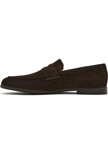 Erkek Kahverengi Süet Deri Loafer 25SFD790210