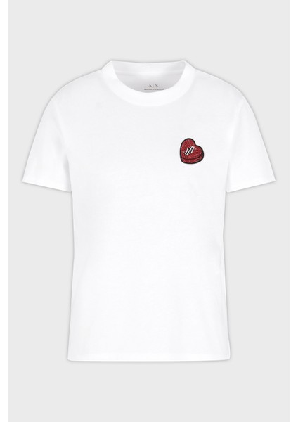 Taşlı Logo Pamuklu Regular Fit T Shirt Bayan T Shirt XW000518 AF10359 U0002 indirimleri