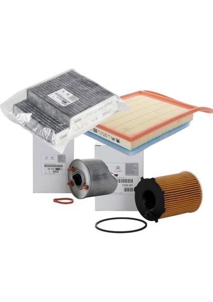 Peugeot 208 1.6 Hdi Euro5 Periyodik Yağ Bakım Filtre Seti-Servis Ürünü Tek Ebat