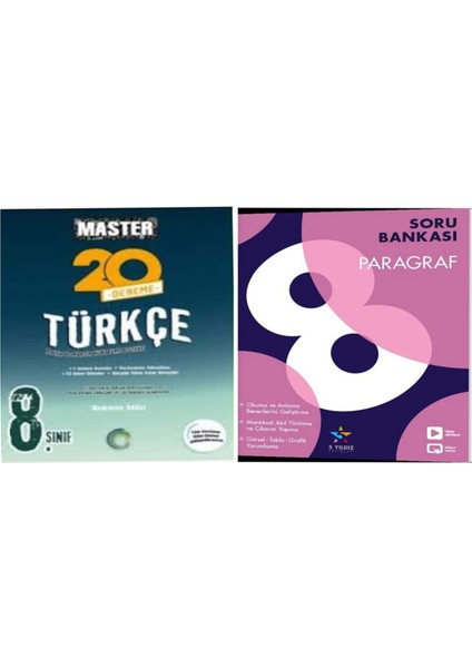 8.sınıf Master Türkçe 15 Deneme ve Türkçe Paragraf Soru Bankası
