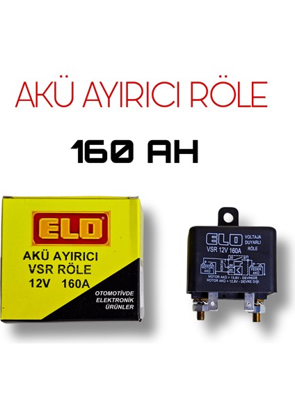Akü Ayırıcı Röle - Vsr Röle - 12 Volt 160 Amper Akü Ayırıcı Vsr Röle Elo