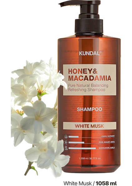 Bakım Şampuanı Kundal Honey & Macadamia Nature Shampoo 1058 ml