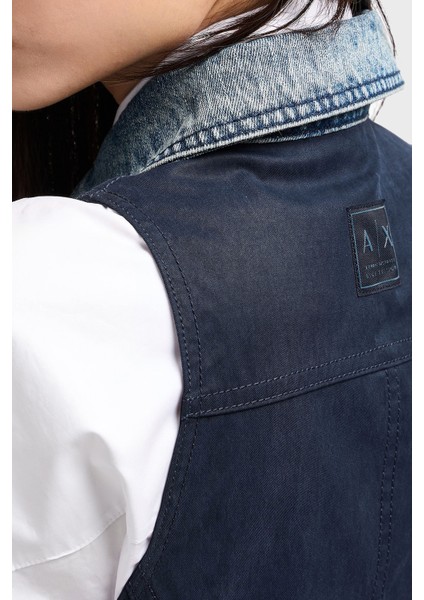 Armani Exchage Pamuk Slim Fit Kolsuz Kot Ceket Bayan Kot Ceket XW000558 AF12845 MB115
