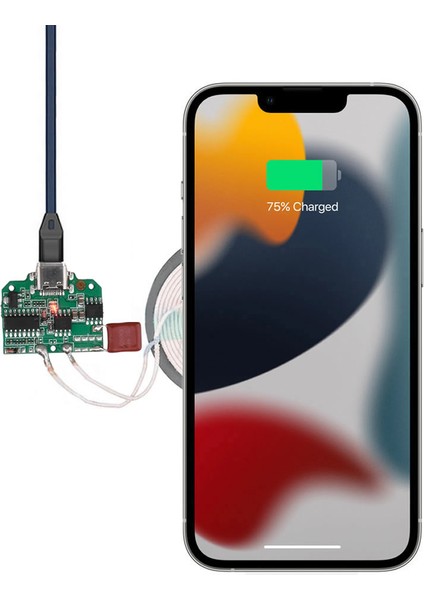 Kablosuz Şarj Modülü Type C 15W 5V 1A 9V 1.5A Mobil Akıllı Telefon Oyuncak Pil Şarj Qı Wpc V1.2.3 Samsung Apple DFR2V8