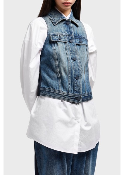 Armani Exchage Pamuk Slim Fit Kolsuz Kot Ceket Bayan Kot Ceket XW000558 AF12845 MB115 modelleri