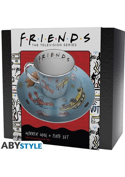 Frıends - Aynalı Kupa & Tabak Seti - Desen