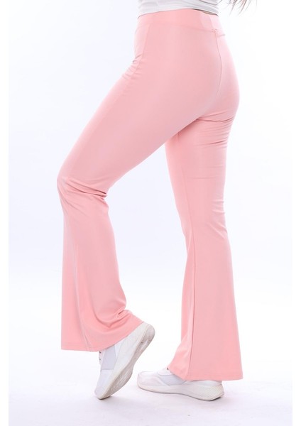 Pembe Toparlayıcı Yüksek Bel Ispanyol Paça Tayt fiyatları