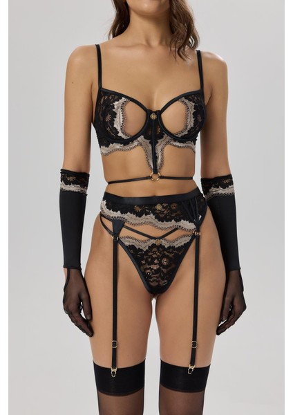 Sensure Siyah Dantelli String