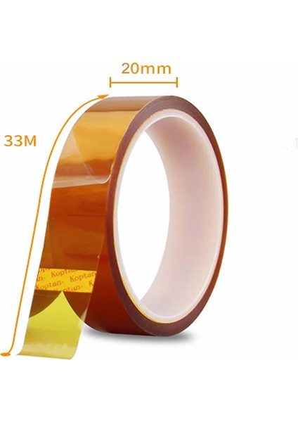 Kapton Bant 20MM x 30 Metre Yüksek Düşük Sıcaklık -73C 260C Termal Isıya Dayanıklı Güçlü Yalıtım Çizilmeye Yırtılmaya Dirençli Çözücülere Dirençli Polyimide Maskeleme Elektronik Tamir Pcb Smt fiyatları