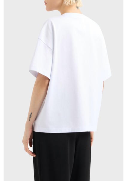 Logo Baskılı Relaxed Fit Bisiklet Yaka T Shirt Bayan T Shirt XW001182 AF15085 U0002 fiyatları