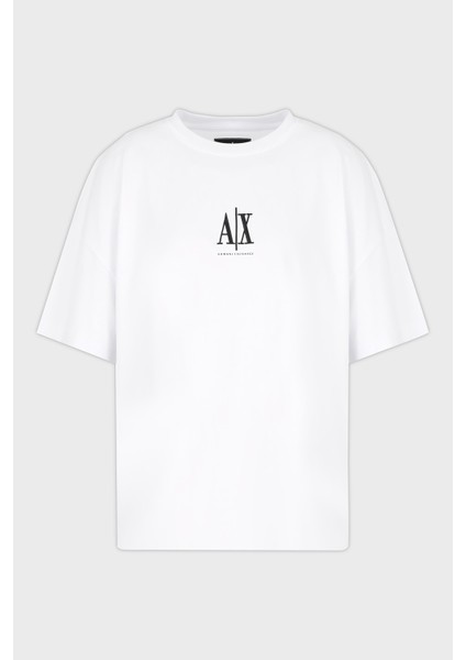 Logo Baskılı Relaxed Fit Bisiklet Yaka T Shirt Bayan T Shirt XW001182 AF15085 U0002 indirimleri