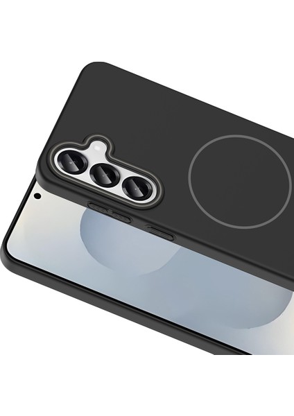 Samsung Galaxy S24 Fe Kılıf Magsafe Şarj Desteği Darbe Emici Pürüzsüz Yumuşak Silikon Kapak