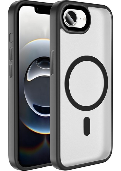 Iphone 16E Kılıf Mat Pc Arka Yüzey Parmak Izi Yapmaz Mıknatıslı Magsafe Yumuşak Darbe Emici Kapak