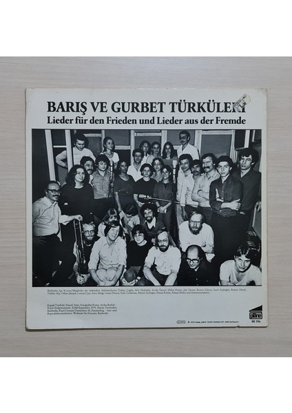 - Barış ve Gurbet Türküleri - 1979 - Dönem Baskı Plak - Longplay - Lp fiyatları