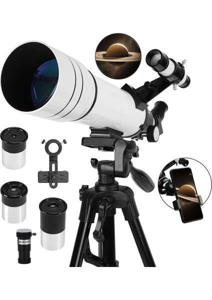 Profesyonel 333X Astronomik Gökyüzü Ay Doğa Teleskobu Tripod Telefon Tutucu Ay+Güneş Filtresi